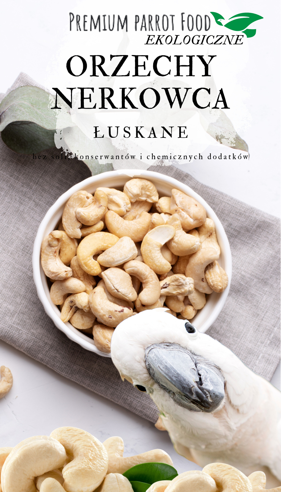 Premium Parrot Food Premium Papageienfutter -Ökologische Cashewnüsse- Für Alle Papageien 100G