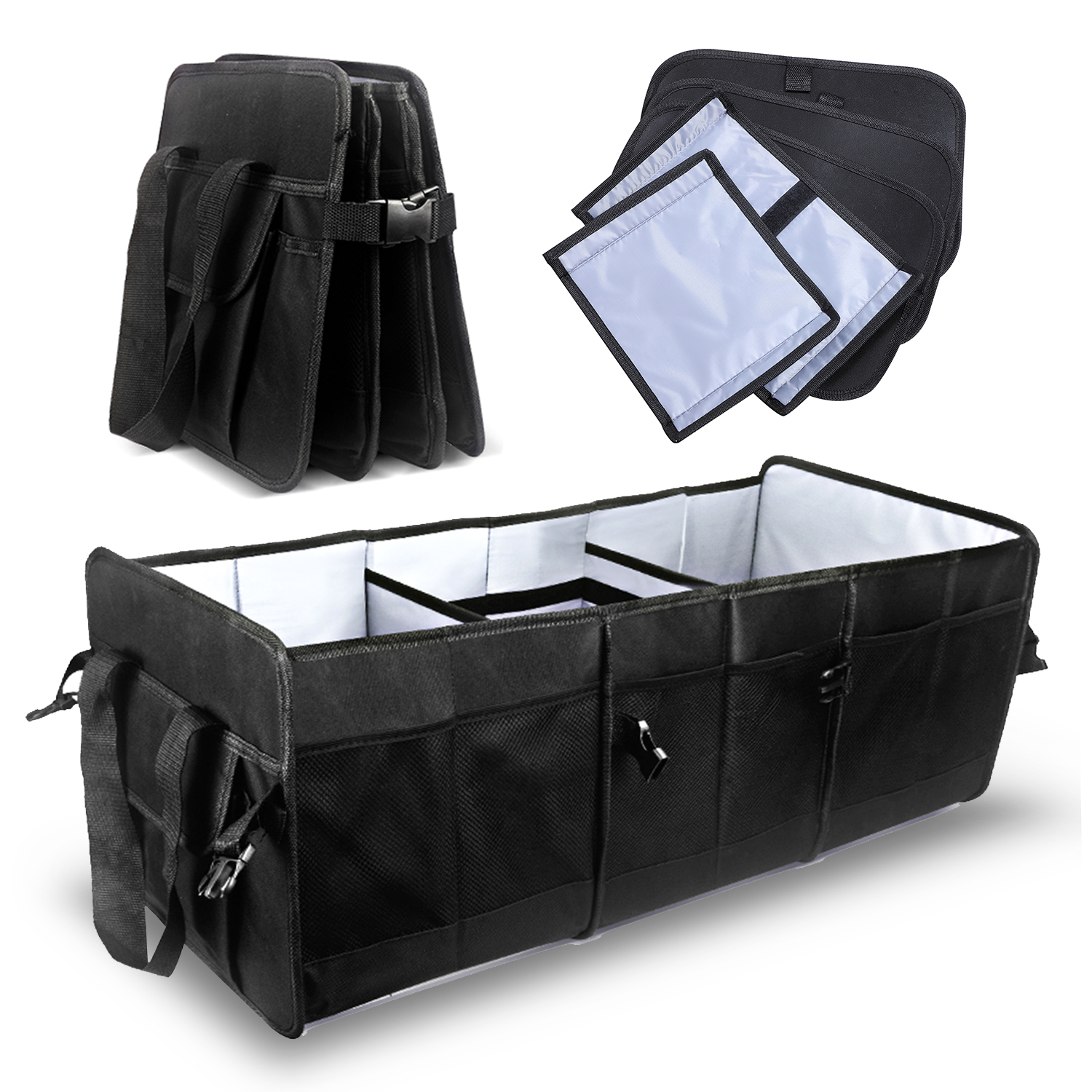 Kofferraum Organizer, Polyestergewebe, 52 x 38 x 26 cm, schwarz