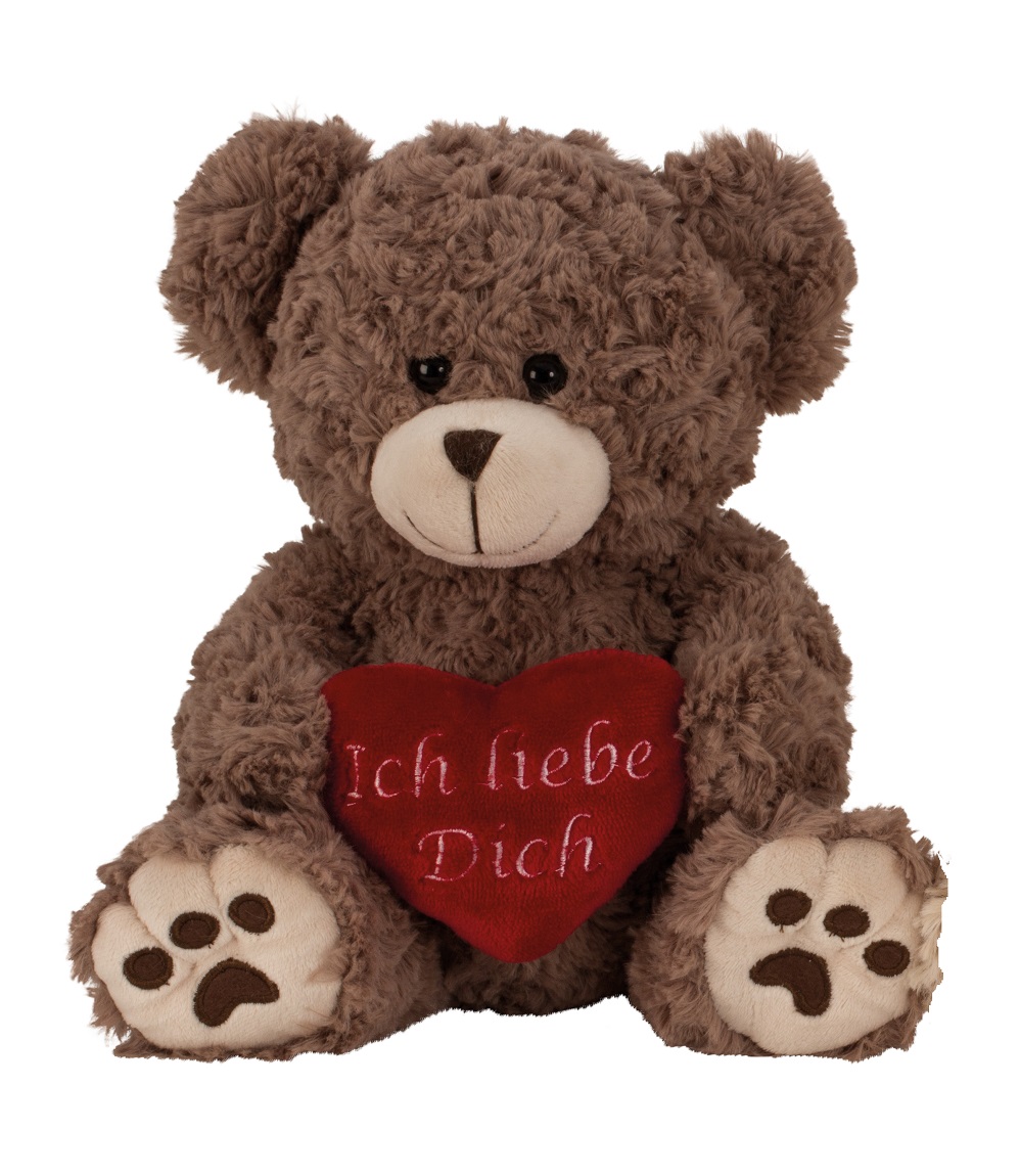 Teddybär mit Herz Ich liebe Dich mit Glitzeraugen Softplüsch 35 cm GRAU 40815 