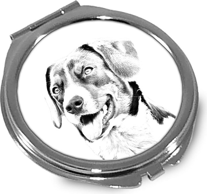 Appenzeller Sennenhund, Appenzellerhund - Taschenspiegel mit Hund, personalisierter Taschenspiegel, kompakter Spiegel mit Art-Dog-Logo