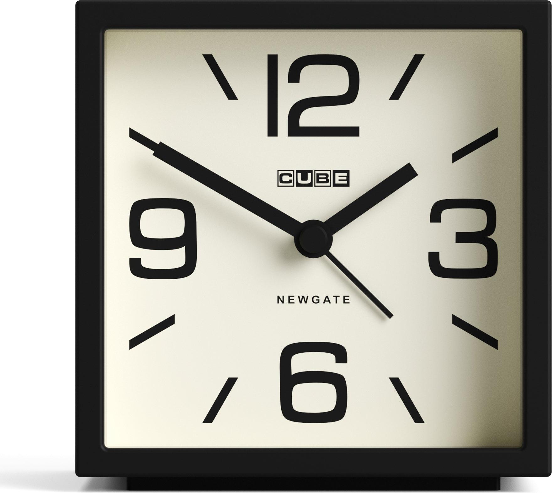 Newgate Cube - Wecker - Schwarz ALM/CUB252K