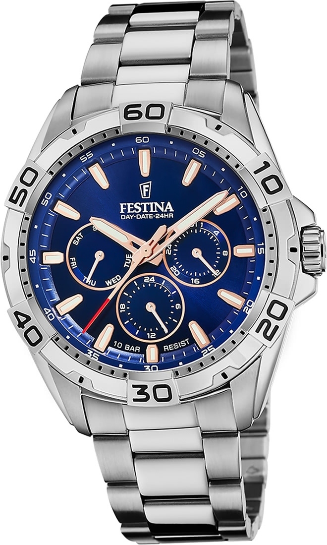 Pánske hodinky Festina z ušľachtilej ocele strieborné Multifunkčné náramkové hodinky Festina D2UF20623/2
