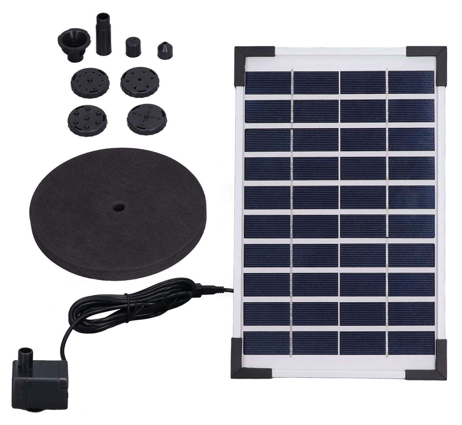 Gistuch 10 V 5 W Solar-Brunnen-Set, schwimmende Wasserpumpe für Gärten, Pools, Aquarien, Aquarien