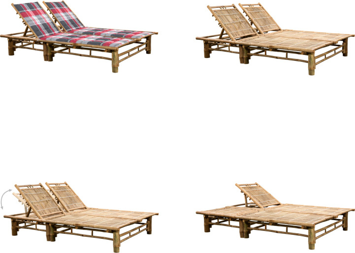 vidaXL Lehátko pre 2 osoby s bambusovými vankúšmi - Lehátko - Lehátka - Záhradné ležadlá - Záhradné ležadlá