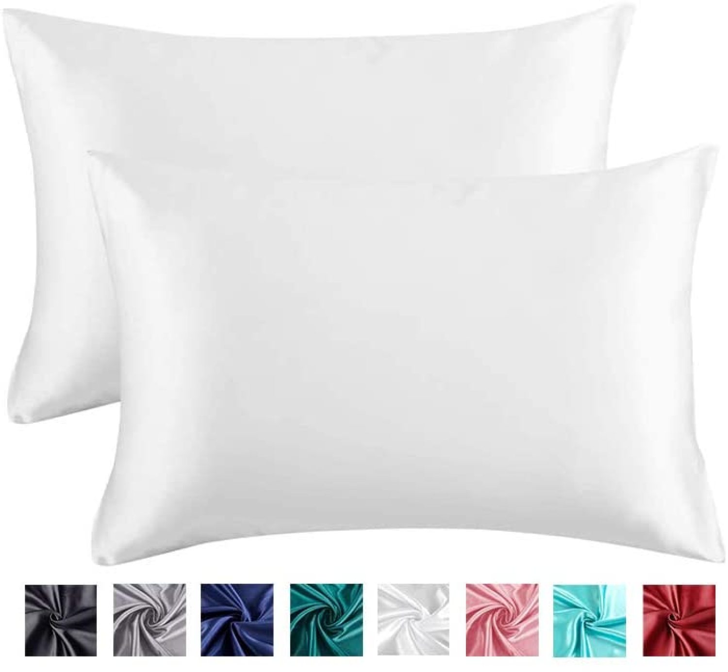 2 Satin-Kissenbezüge 50x75 Cm – Hautfreundlich, Antistatisch, Hypoallergen Für Besseren Schlaf