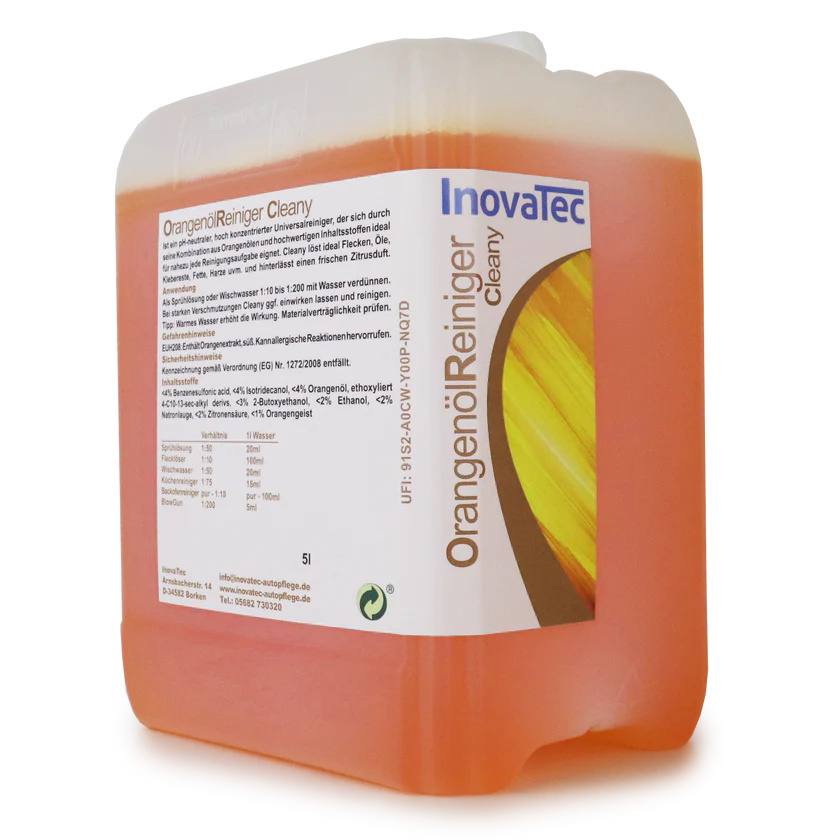Inovatec Orangenölreiniger Universalreiniger Polsterreiniger Flecklöser Teppichreiniger 5L 91S2-A0CW-Y00P-NQ7D