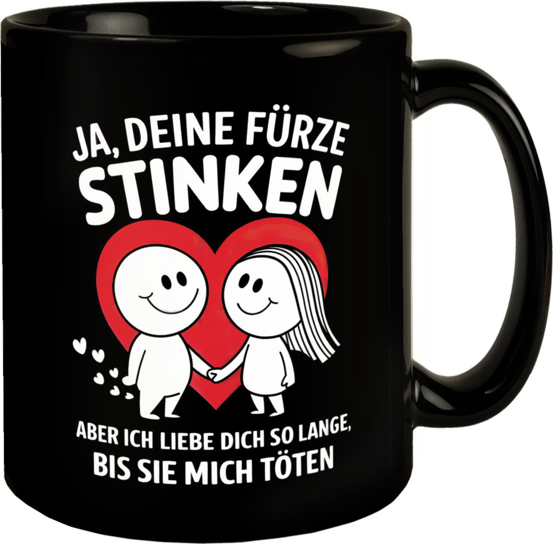 speecheese Lächelndes Paar - Deine Fürze stinken Tasse