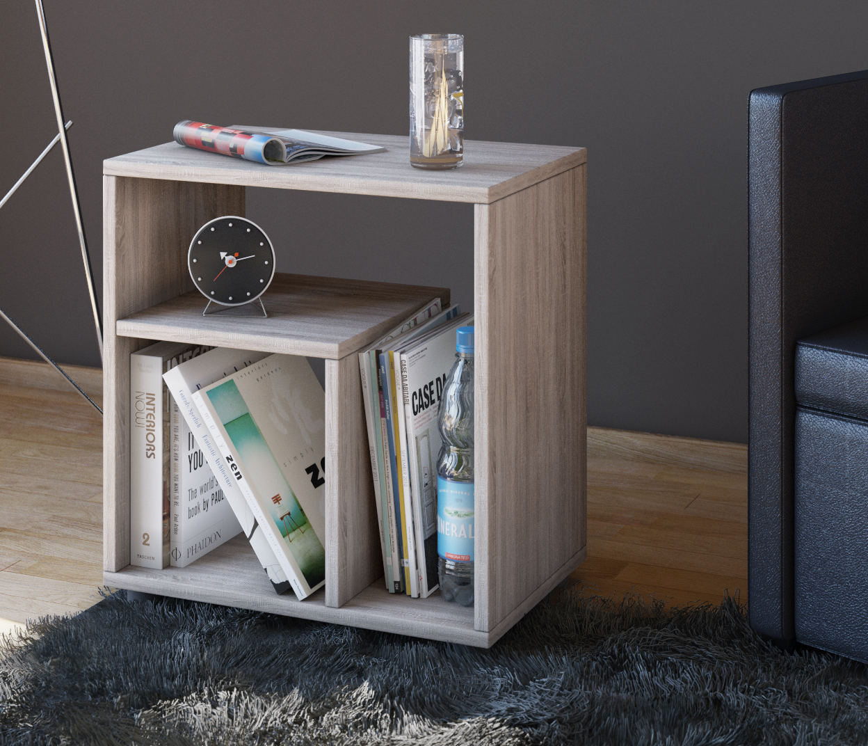 VCM Holz Beistelltisch | Couchtisch schlicht | Maße H. 55 x B. 50 x T. 30 cm | Nachttisch | Kaffeetisch - Zeito 911272