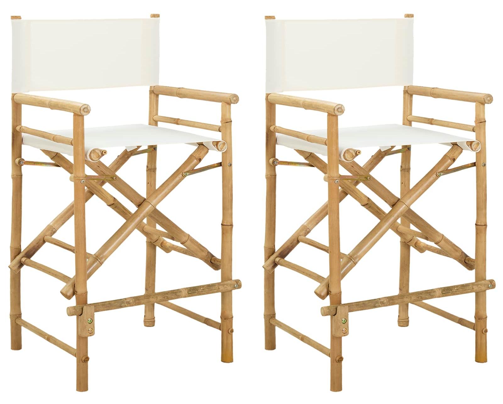 vidaXL Klappstuhl für Regisseure 2 pcs Natur Bambus 42028052