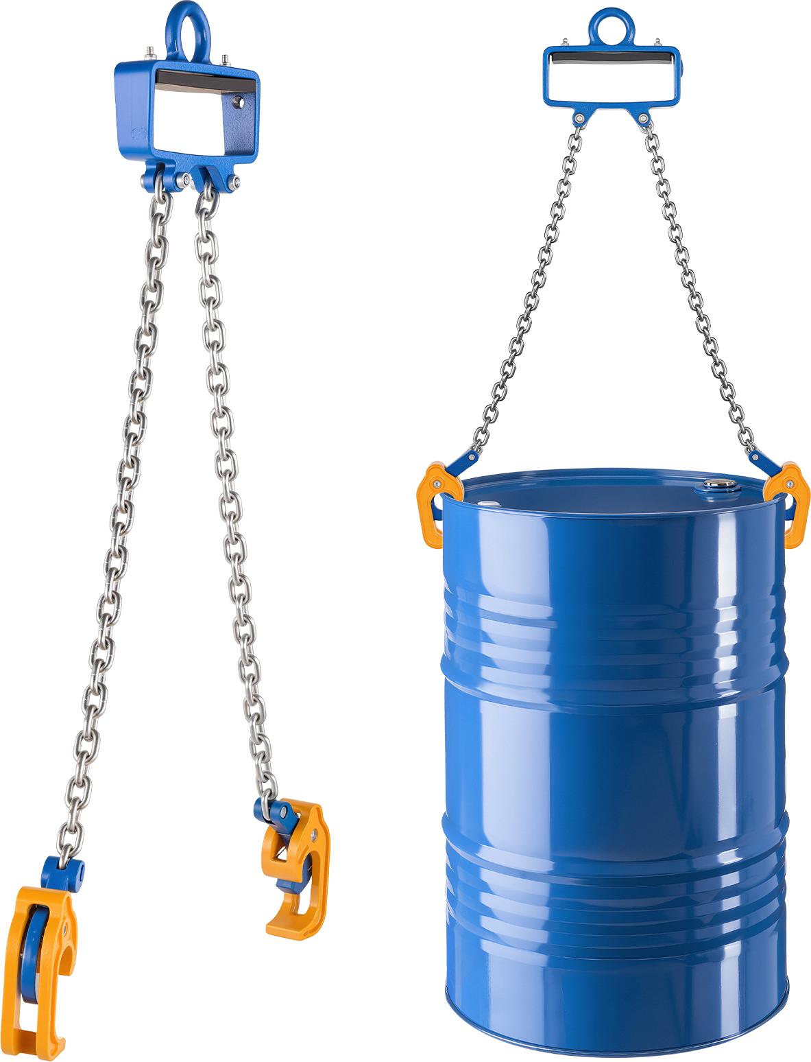 SucceBuy Kettenfassheber, G80 Fasshebekette mit Sicherheitshaken, Fasshandhabungsger?t mit 1 T Tragf?higkeit, geeignet f¹r Kr?ne und Gabelstapler, Fassheber Kohlenstoffstahl f¹r Kunststoff- und Metallf?sser 6 x 0,5 m