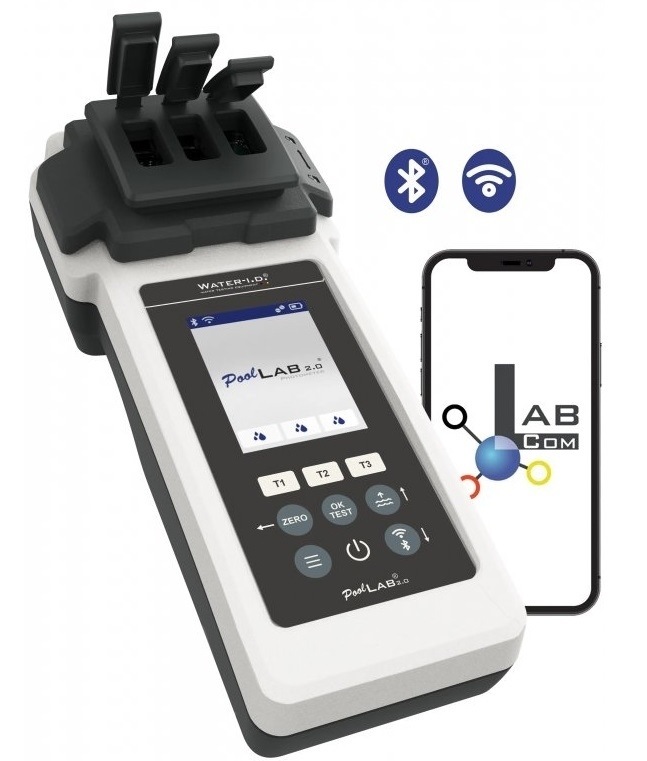 Water-id PoolLab 2.0 Photometer Set 24 Parameter Wasseranalyse App Reporte Pooltester 1052-21416