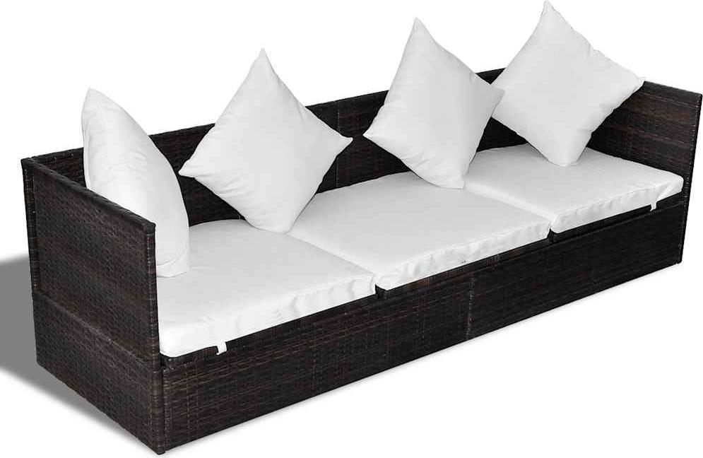 Sonnenliege Braun 200 x 60 x 58 cm Poly-Rattan