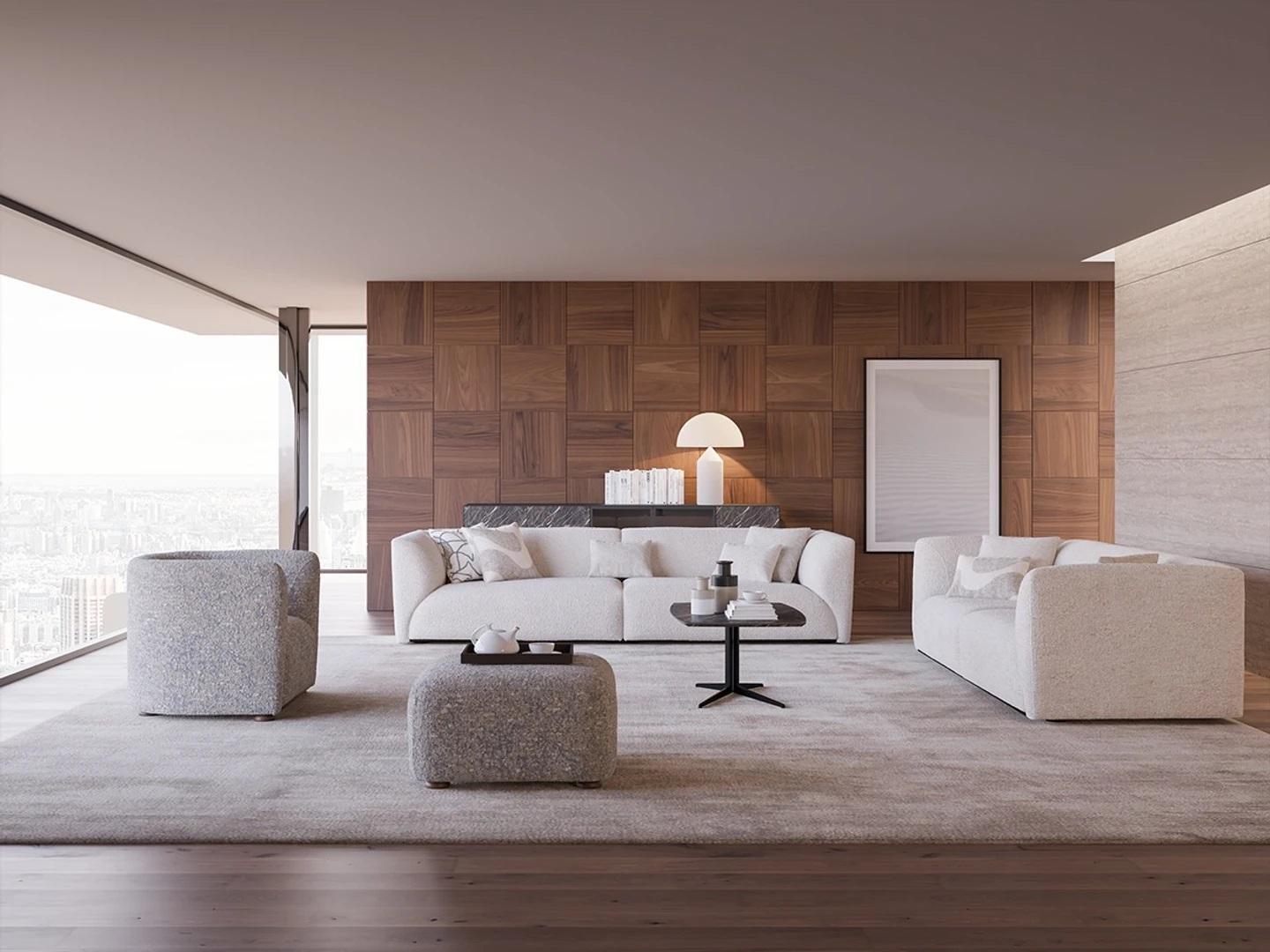 Wohnzimmer Ser 4+3 Sitzer Sofas Sessel Hocker Neu JVmoebel