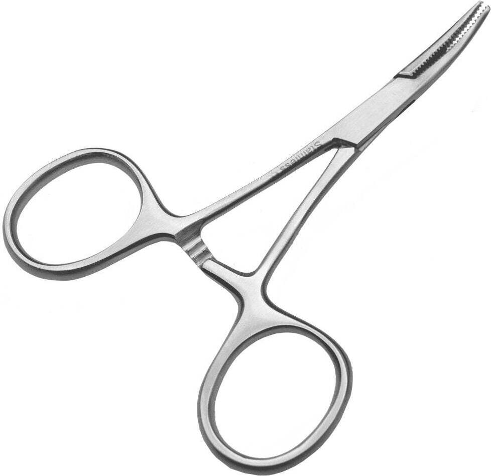 May MiniKlemme Länge: 9,5 cm gebogene Spitze innen gerieft KL-1420
