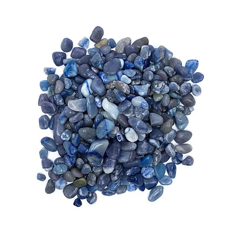 Bahadra Blauer Quarz Trommelsteine A/B-Qualität -- ±800g, ±0.5-2.5cm