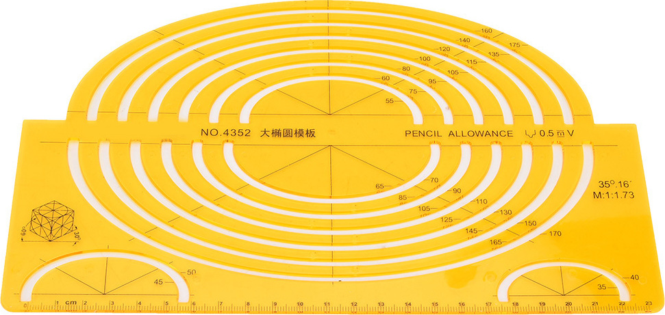 Cocosity Architekturvorlage, Architekturvorlage, Zeichnungsvorlage, Messlineal, Hohles Lineal, Zeichnungsvorlage Lineal