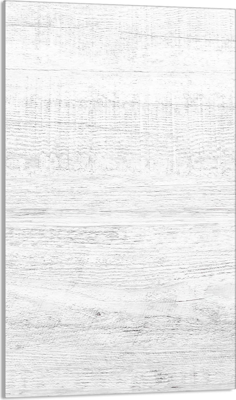 TMK ArtDeko Herdabdeckplatte 30x52 Glaskeramikfeld Abdeckung Spritzschutz Glasplatte Deko Schneidebrett, Holz Weiß