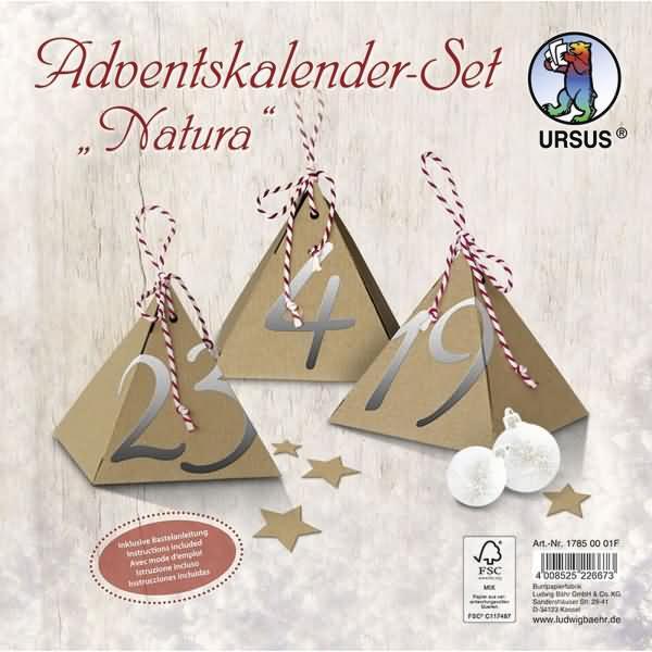 Buntpapierfabrik Ludwig Bähr URSUS Adventskalender-Set "Natura" 17850001F