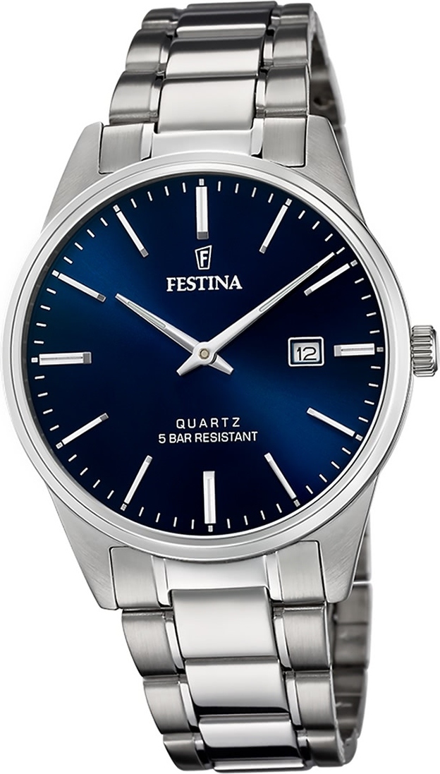 Festina pánske hodinky z nehrdzavejúcej ocele F20511/3 náramkové hodinky Silver Classic D2UF20511/3