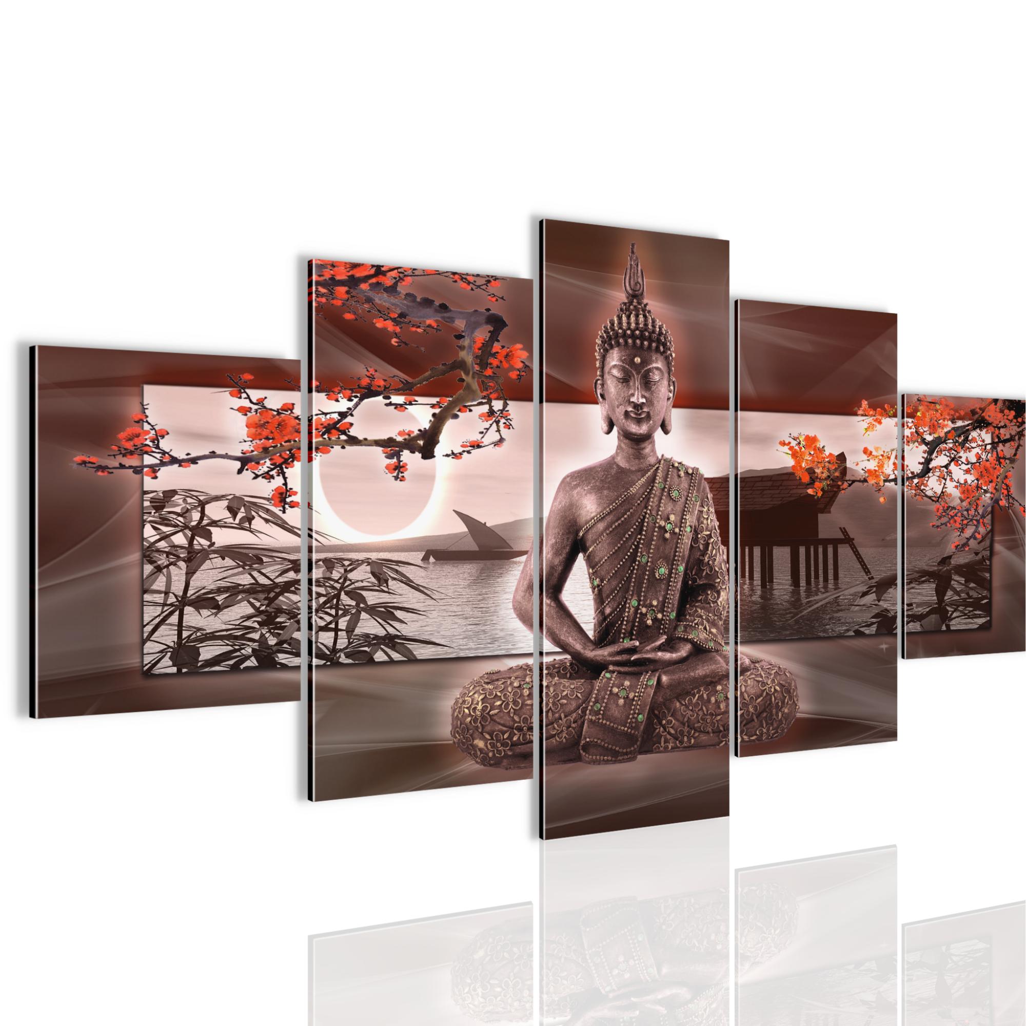 DESIGNBILDER-WANDBILD Relax Buddha Bild Feng Shui Wohnzimmer Kunst 180x110cm