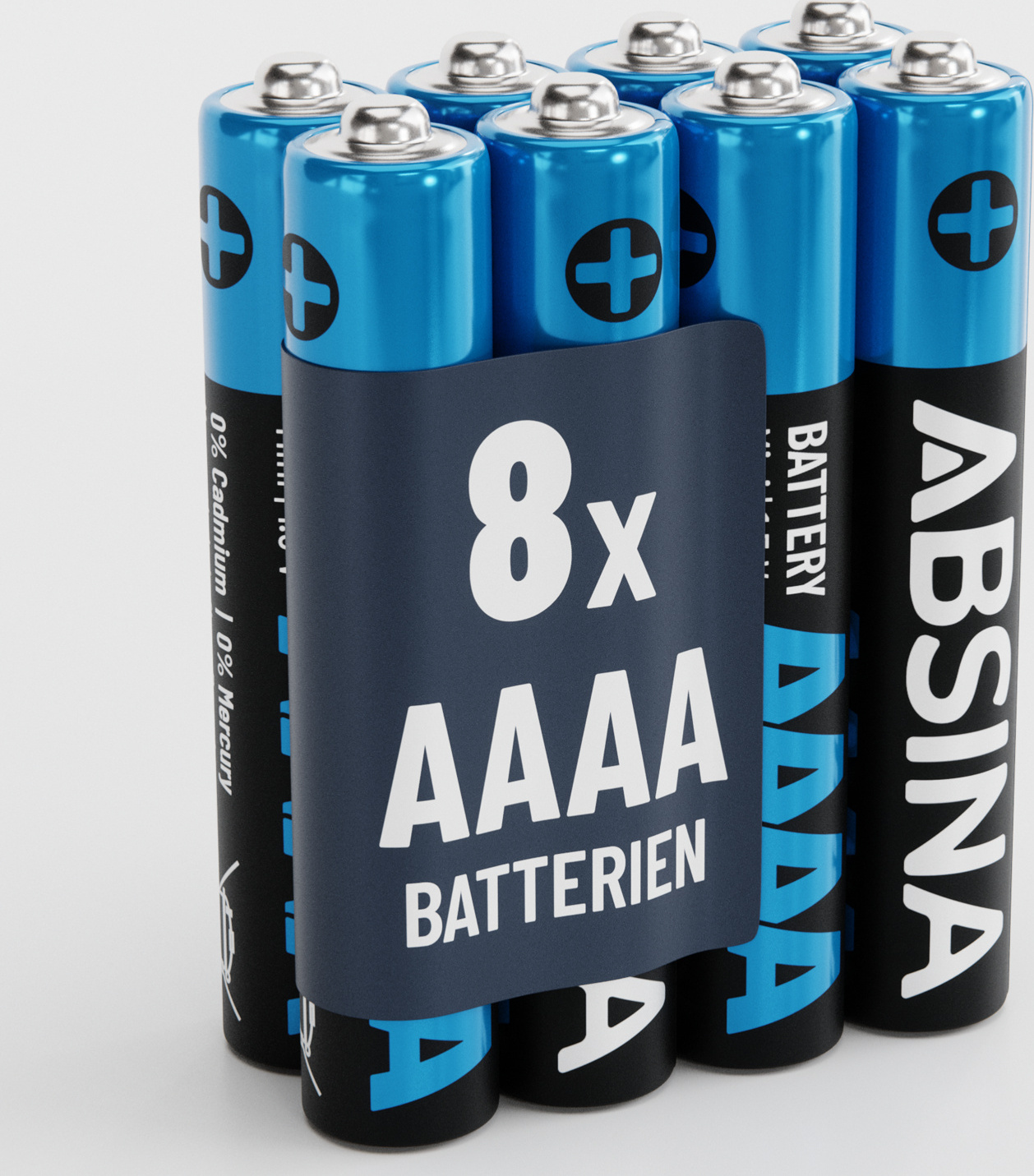 ABSINA 8x Batterien AAAA für Surface Pen, Tablet Stift und vieles mehr, AAAA Batterie 1,5V Alkaline, Mini Batterien AAAA LR61 E96 401029-8