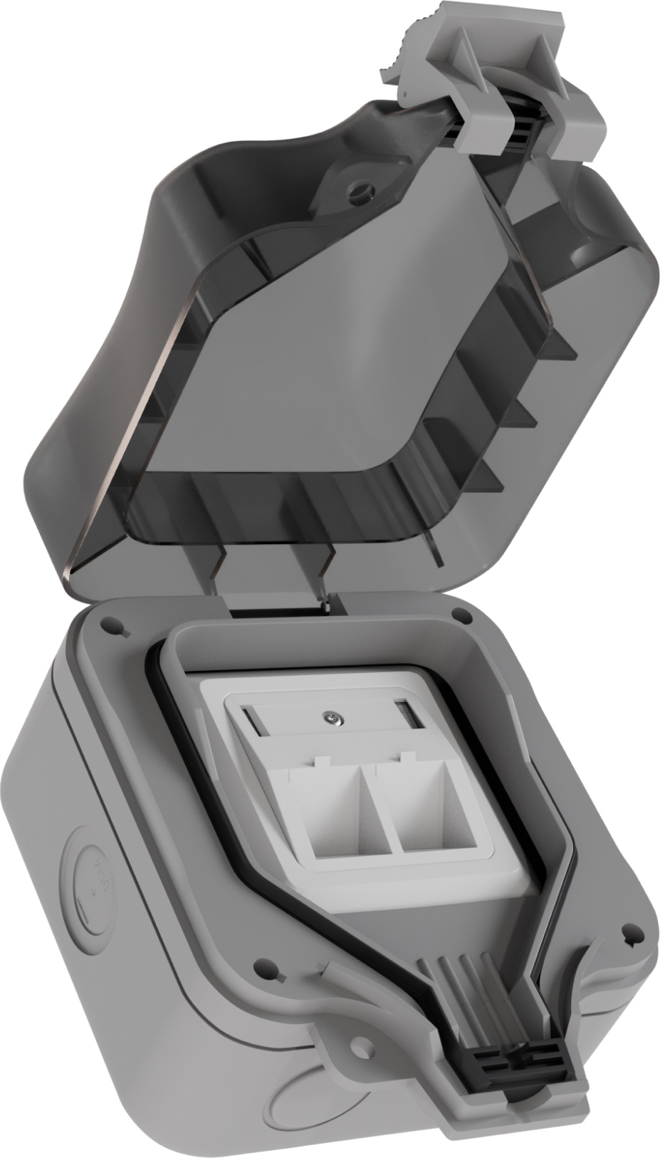 Kabelbude.eu Outdoor Netzwerkdose Set, 2x Dose, 4x Keystone Cat 6a, 2x Outdoor Kabel Cat 6a 7,5m