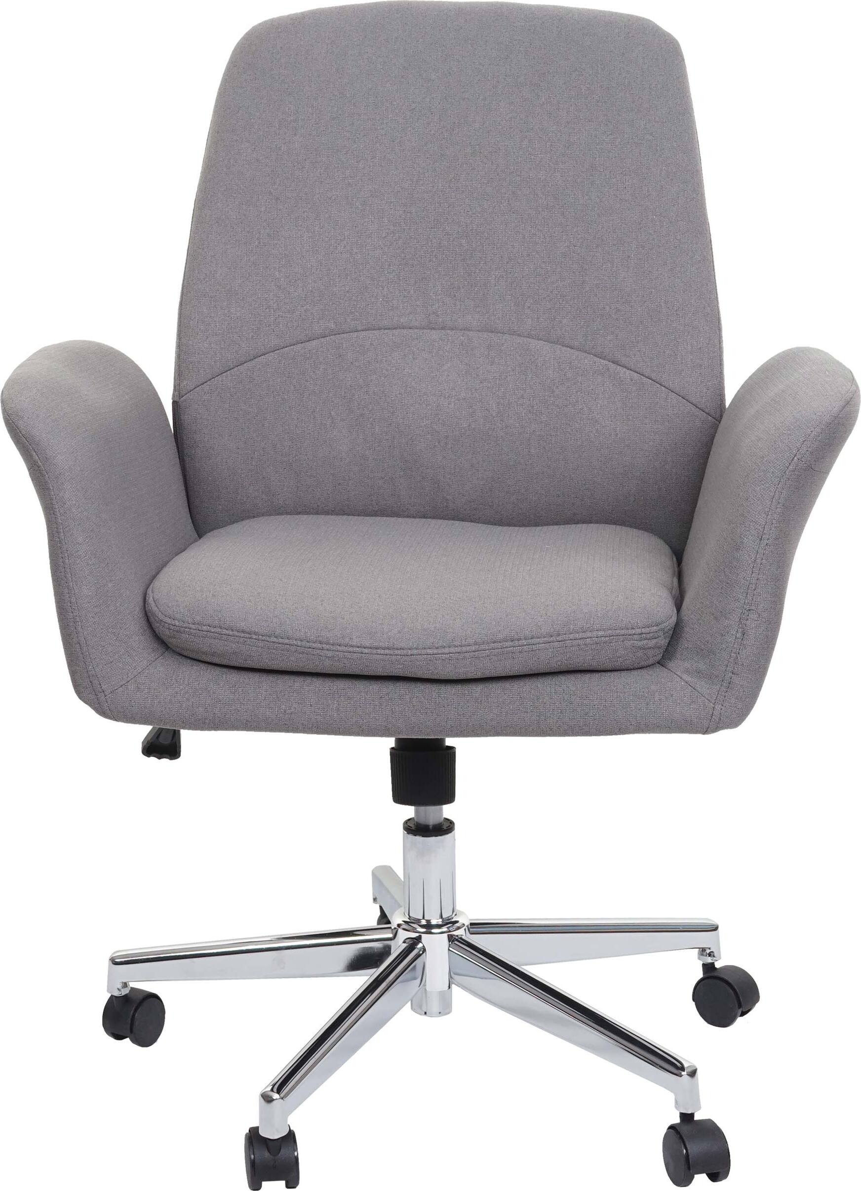 Kancelárska stolička HWC-K23, kancelárska stolička otočná stolička polohovateľná, látka/textil s podrúčkou ~ sivá