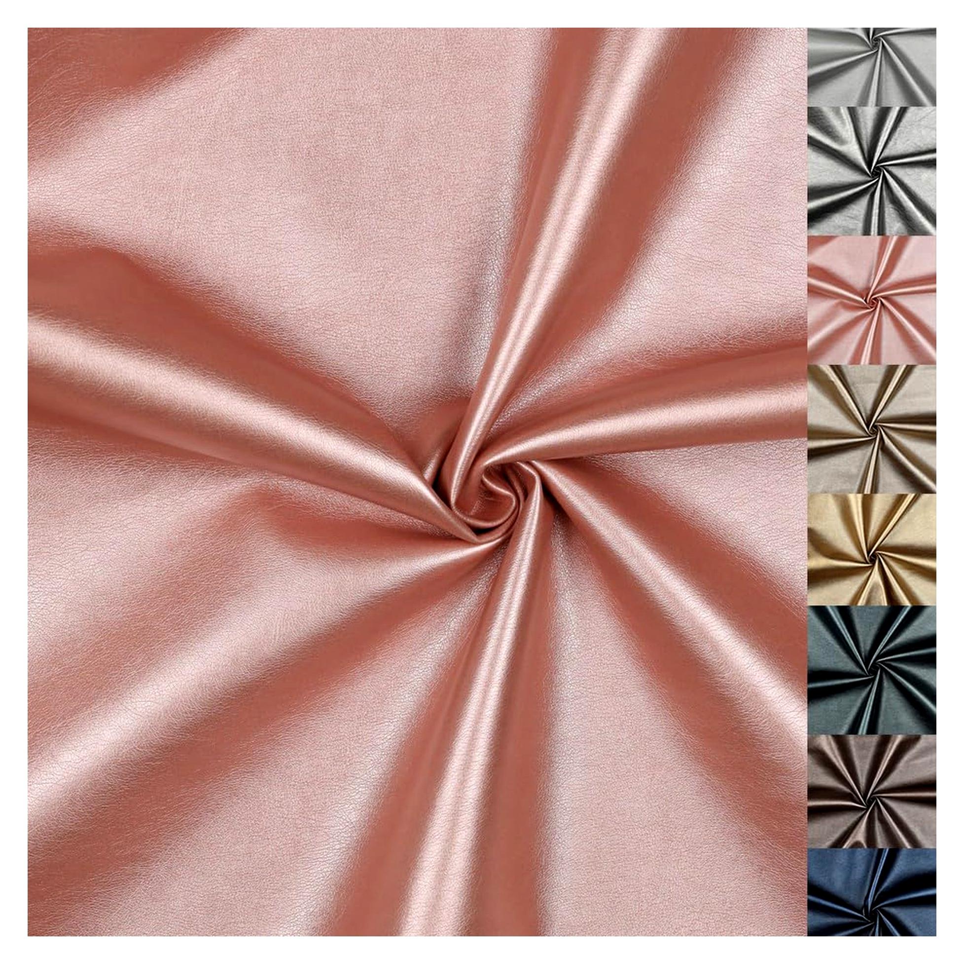 Markenlos Kunstleder mit Metallic-Optik für Kleidung und Taschen, Meterware ab 50cm (03. Rosa)