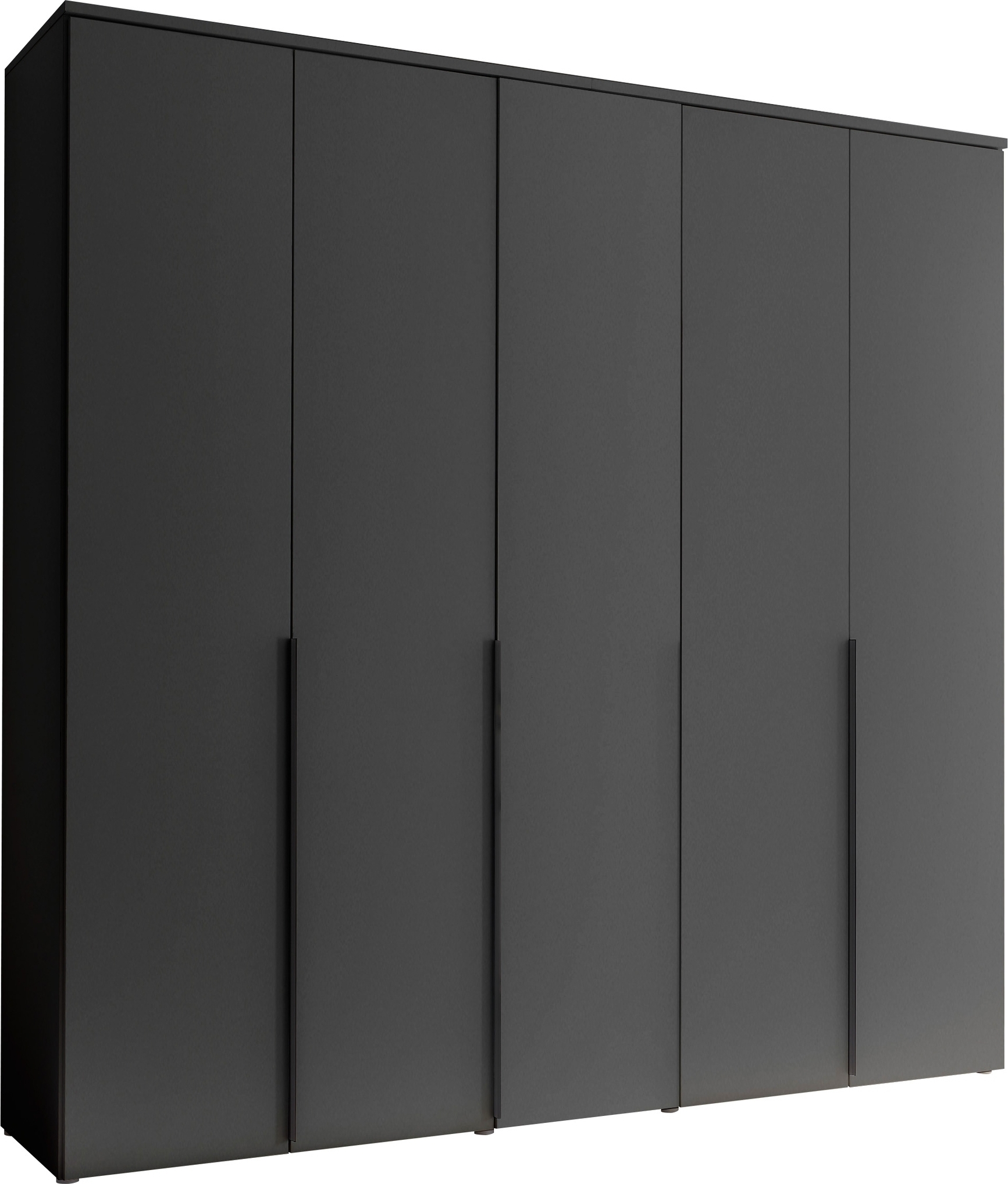 Drehtürenschrank >Kevo< 3 Böden, 3 Stangen, Graphit, Holzwerkstoff - 225x225x52 (BxHxT)