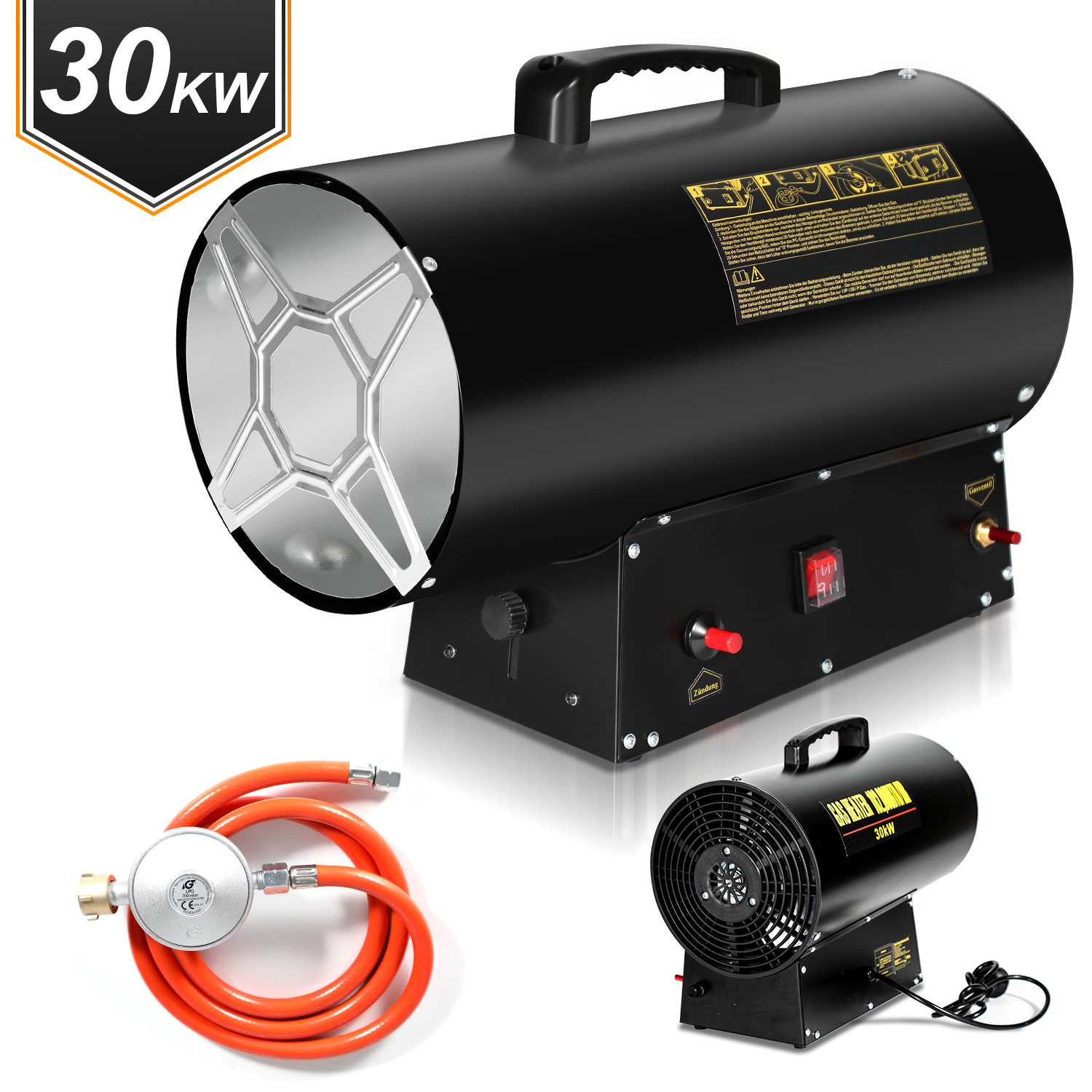 Jopassy plynový ohrievač dúchadlo plynový ohrievač ventilátor ohrievač stavebný ohrievač 30kW stavebná sušička, 15000 W, ochrana proti prehriatiu pre 450㎡ dielne, cestné mosty, železničné letiská údržba strojov priemyselné závody