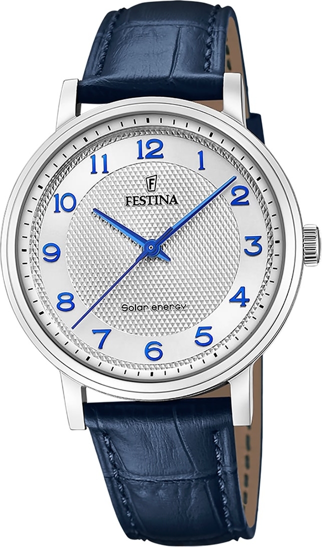 Festina pánske hodinky kožené modré Festina Solar Energy solárne hodinky D2UF20660/1