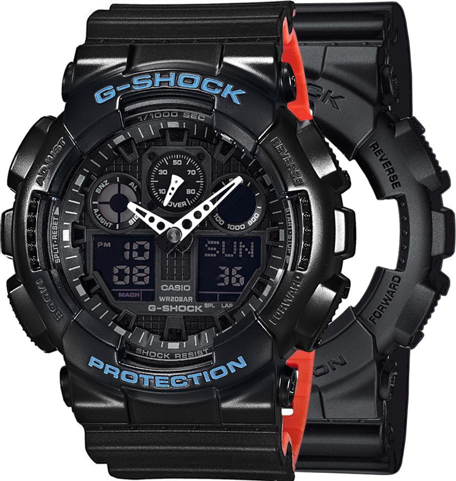 Zegarek Casio G-Shock SET GA-100-1A1ER + BEZEL 10514393 + PASEK 10577142 20BAR