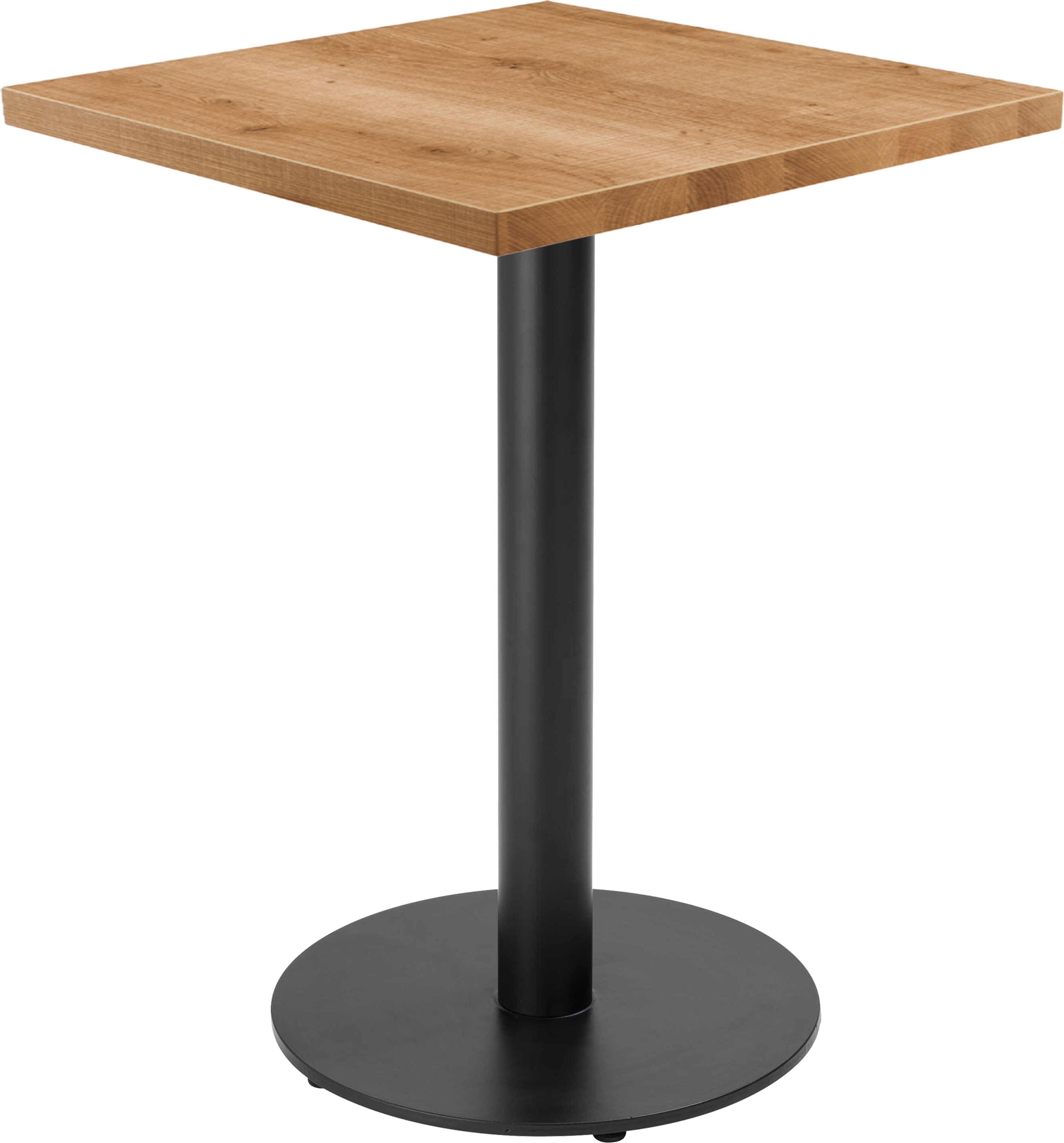 Tisch 60 cm schwarzes Bein und helles Holzverkleidung - Oviala Rivoli 113160