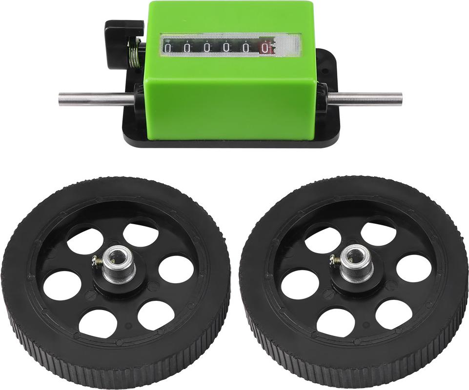 TWO TREES 1 Stück Mechanischer Längenzähler mit Rollrad, grün