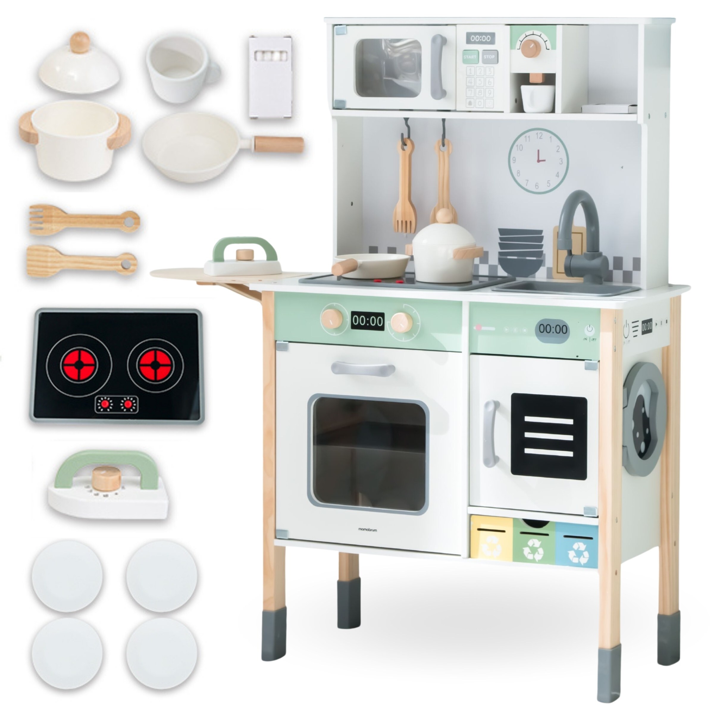 Cuisine Enfant Bois Mamabrum Pour Enfant +3ans Style Boho - Équipée D'accessoires Jeux D'imitation à Prix