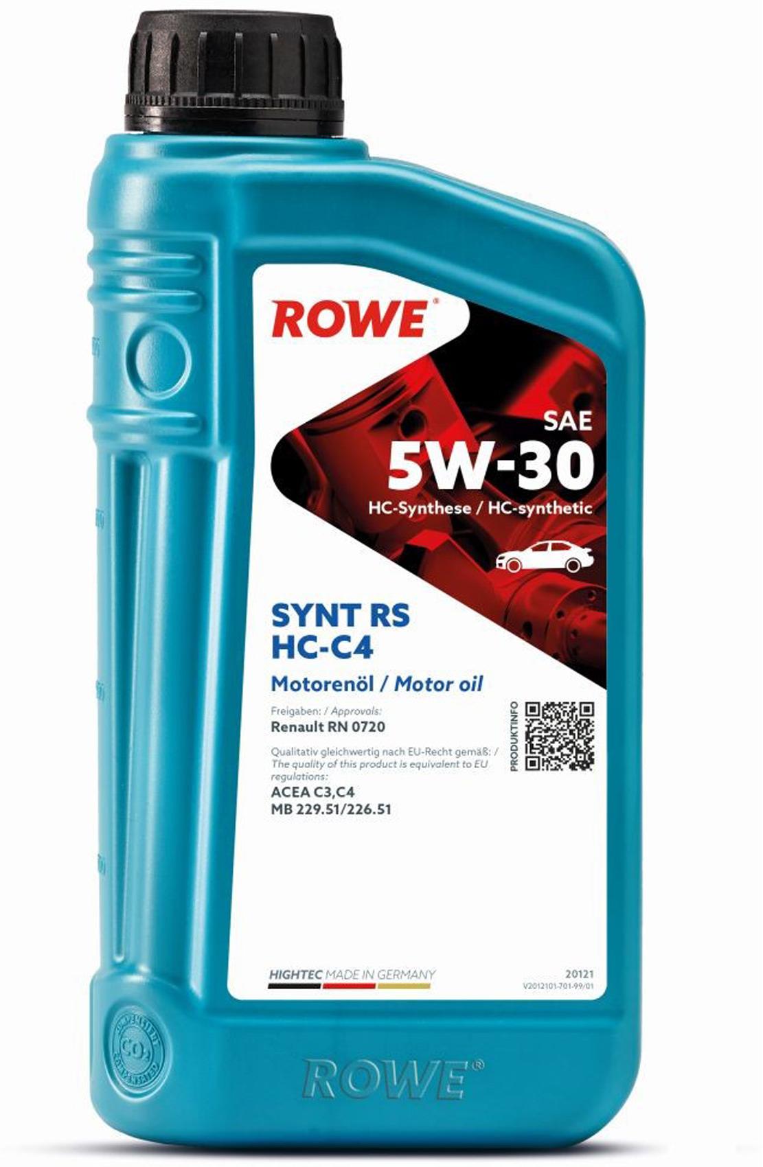 ROWE HIGHTEC SYNT RS HC-C4 für 5W-30 1 Liter Motoröl Motorenöl HC Synthese RN0720 229.51 226.51 Öl 20121-0010-99