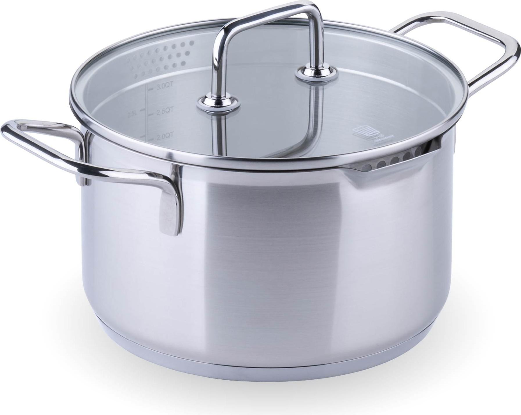 Chefkoch trifft Fackelmann Edelstahl Kochtopf mit Glasdeckel Ø 20 cm, 3600 ml, Induktionsgeeignet, Backofengeeignet 23701