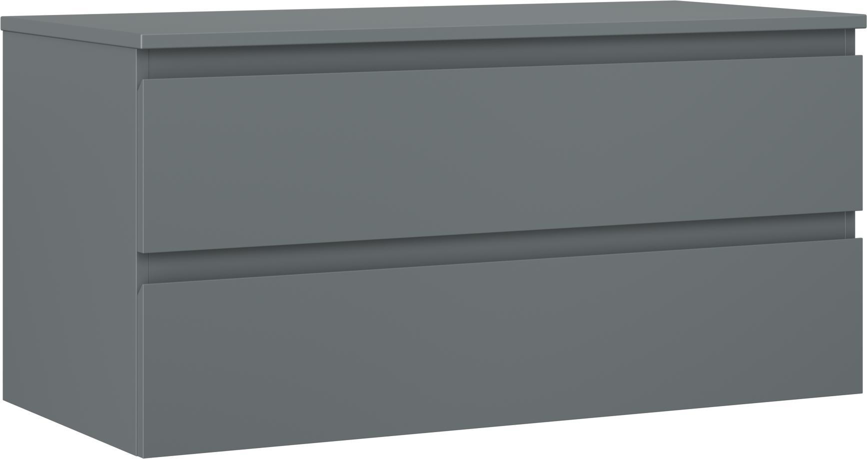 Mexen Orio Badezimmerunterschrank 100 cm mit Platte, 2 Schubladen, Graphit matt - 91A10-10047-2-BFFC66
