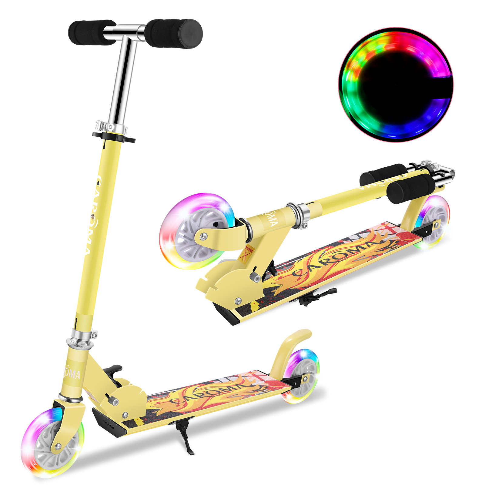 Caroma® Kinderroller LED 2Räder Kinder Scooter Tretroller Cityroller Kinder DHL 