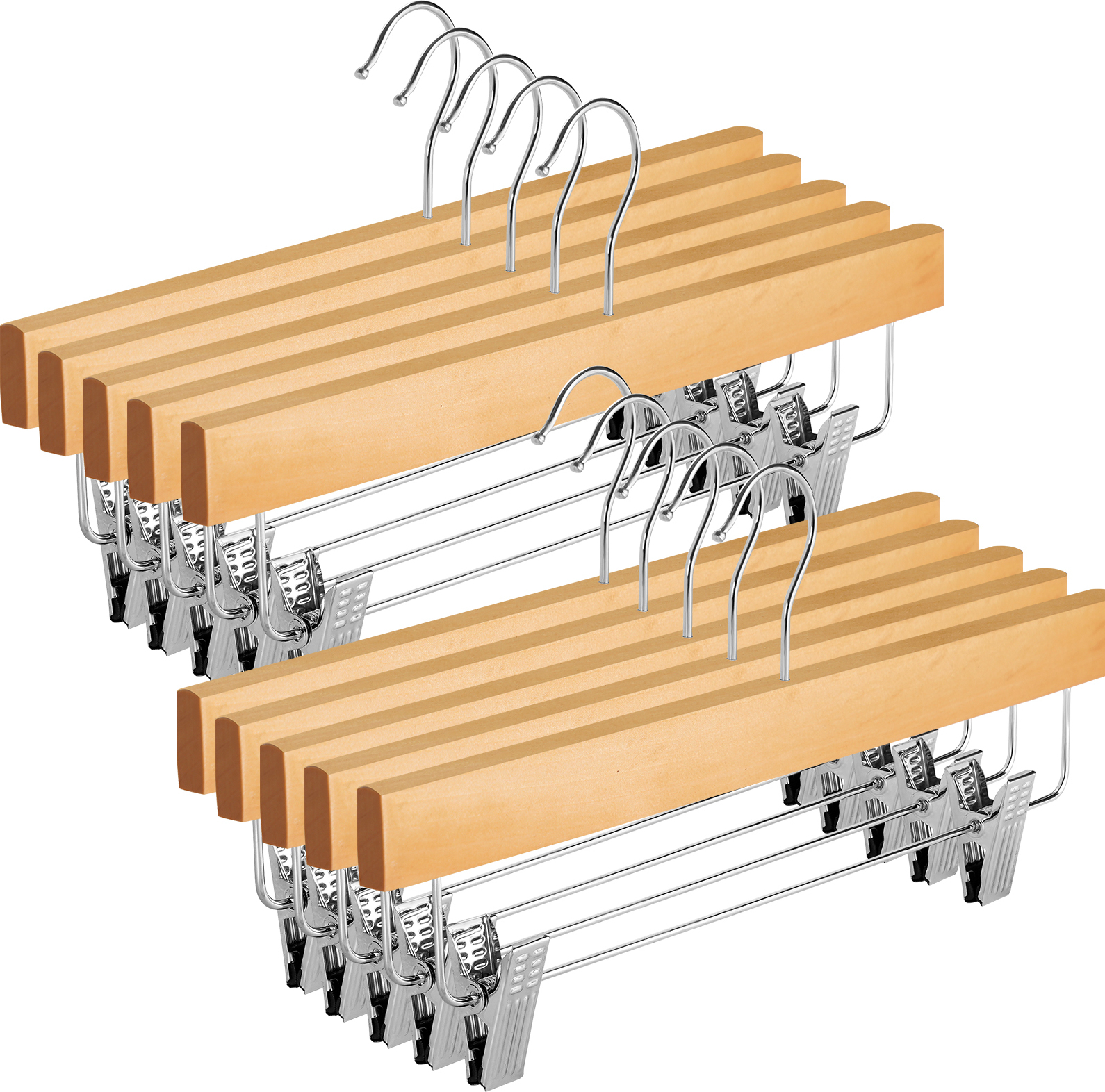 Hosenbügel Hosenspanner 10 Stück Kleiderbügel Kunststoff 40 cm | rutschfeste gummierte und