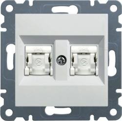 Computer-Steckdose doppelte RJ45 kat.5e UTP, weiß WL2120 Lumina Hager