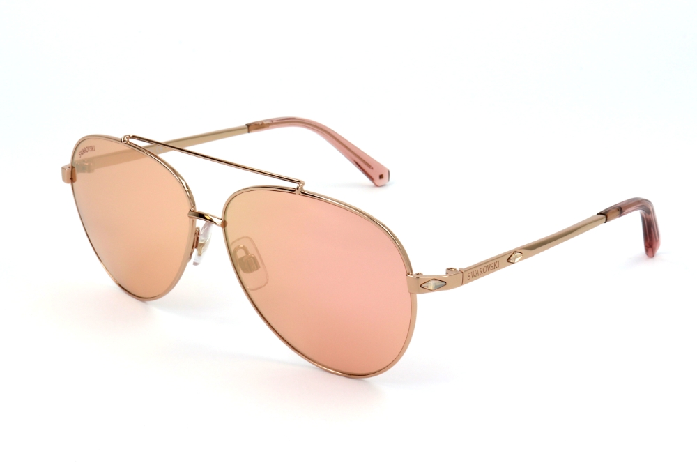 Swarovski Damen Brille Sonnenbrille Markenbrille, Größe:Einheitsgröße, Farbe:Gelb-gold,hellrosa 60422624