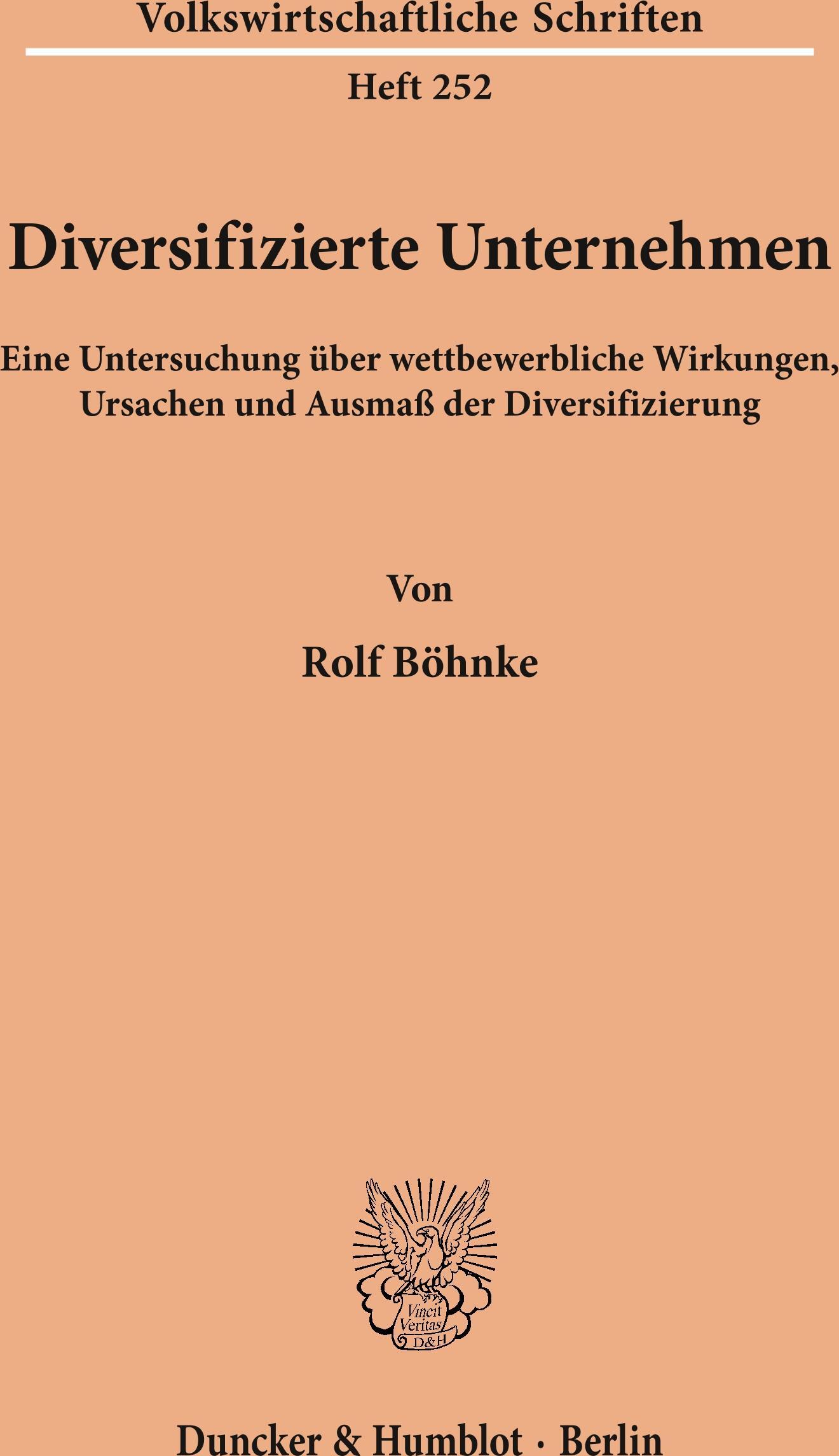 Duncker & Humblot Diversifizierte Unternehmen.