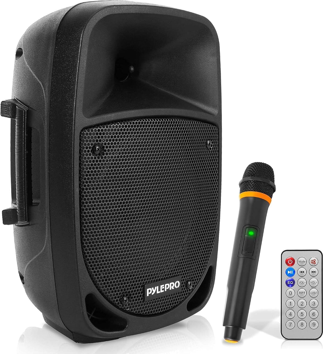 Pyle PA Musikbox, Partybox, Tragbare Karaoke Maschine mit Mikrofon, Party Lautsprecher mit Bluetooth, Sound Anlage 8'' Subwoofer