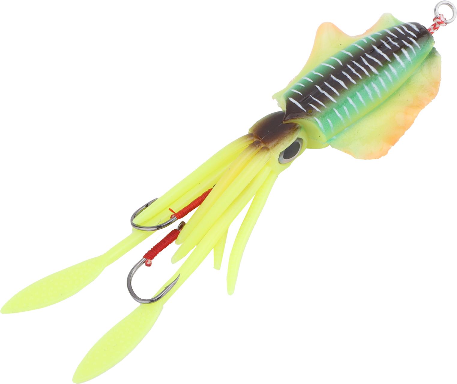 Gistuch Fischerei UV -Tintenfisch weiche Köder leuchtende Oktopus Wobbler Köder Simulation Lureybellan Grün