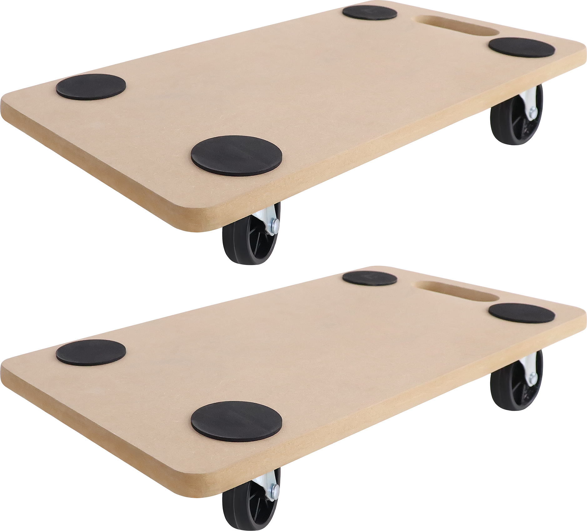 YUENFONG 2 Stück Rollbrett Transportroller rutschfest 58 x 29 cm, Transport Rollbrett für Umzug & Werkstätten, inkl. Gummipads Transportroller