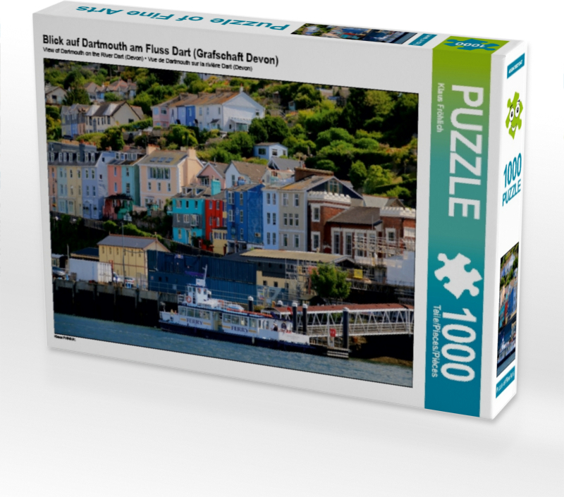 CALVENDO Puzzle Blick auf Dartmouth am Fluss Dart (Grafschaft Devon) 1000 Teile Puzzle quer