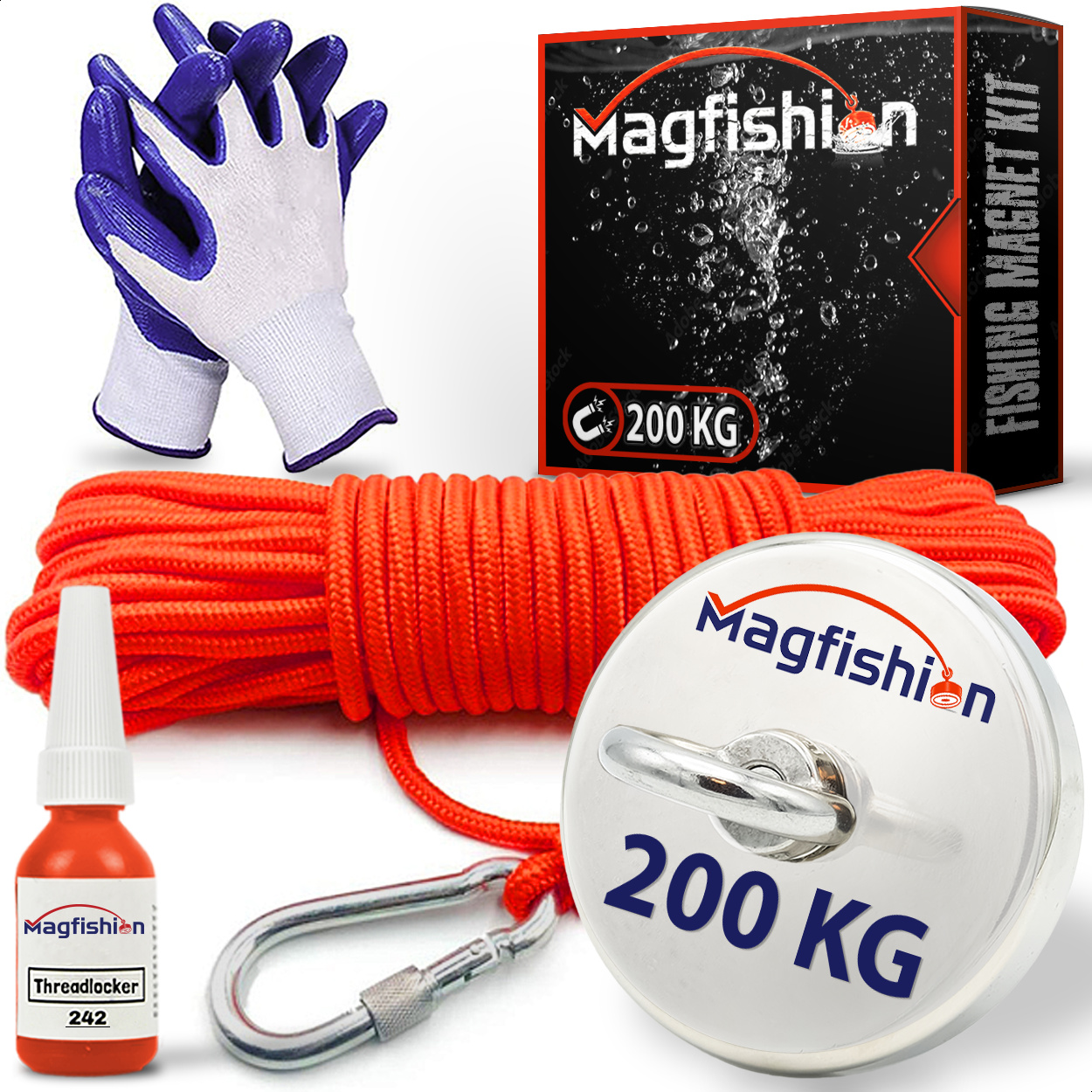 Magnetfischen Magnet Schraubensicherung und 700KG 136mmHandschuhe 