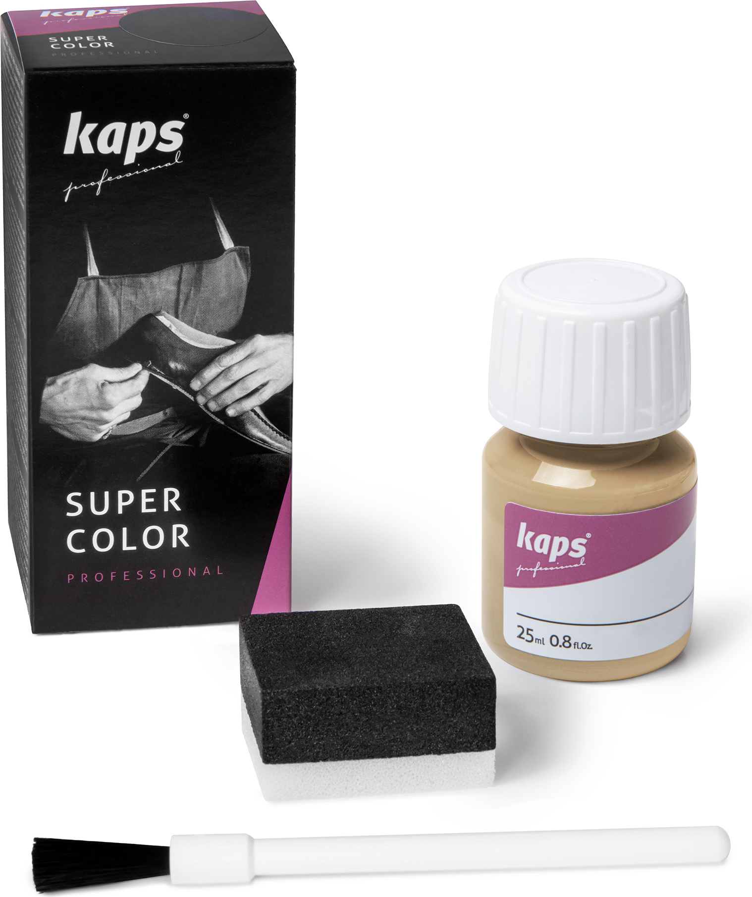 Farbe für Natur- und Kunstleder - Kaps Super Color 25 ml - Beige (130#) 04_1_5020_130#_scolor_FBA