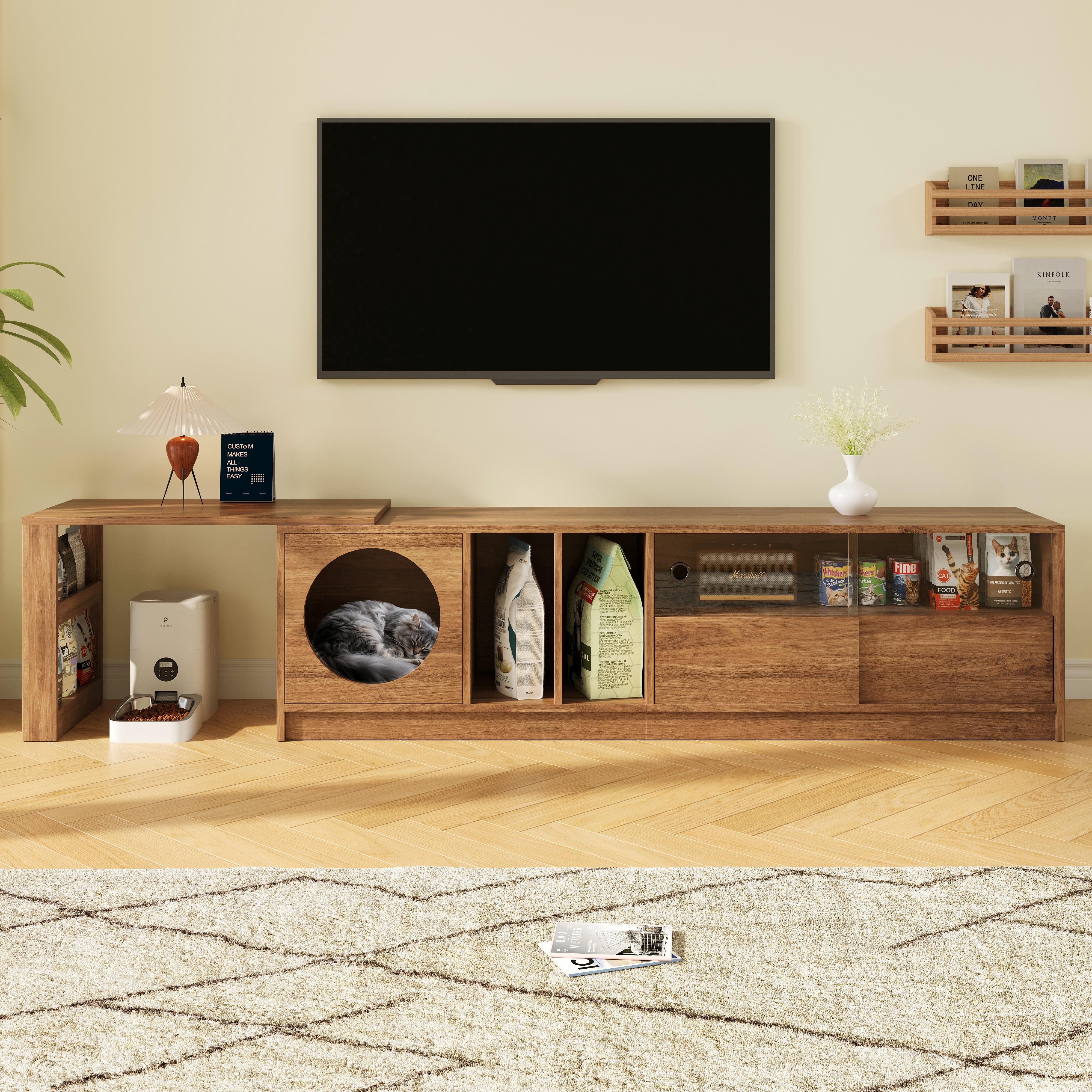 Merax TV-Schrank mit 360°Drehbar, Ausziehbar TV-Schränke